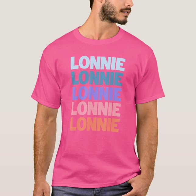 T-shirt Lonnie de texte répété moderne (Devant)