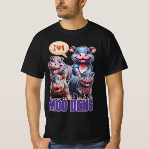 T-shirt Loo moo Deng Thai drôle célèbre petit bébé hippo