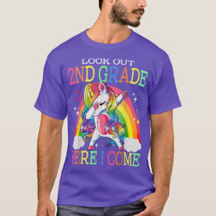 T-shirt Look Out 2nd Grade Here I Come Dabbing Unicorn T-S