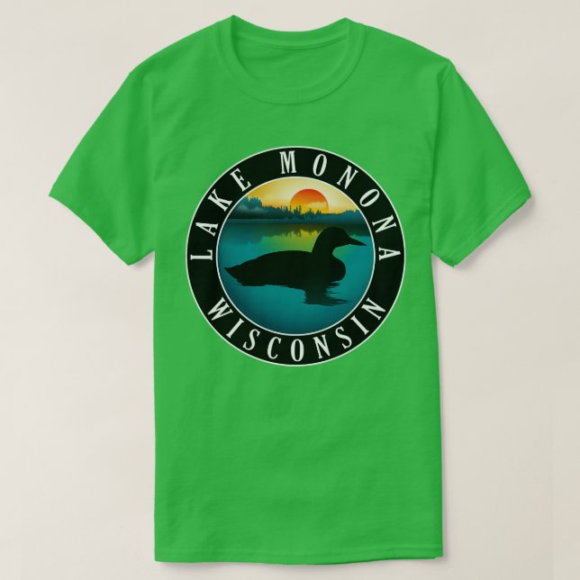 T-shirt Loon du lac Monona Wisconsin (Design devant)