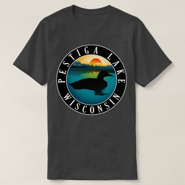 T-shirt Loon Pestiga Lake Wisconsin (Design devant)
