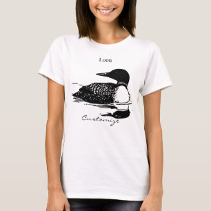 T-shirt Loon Swimming Bird Art Thunder_Cove