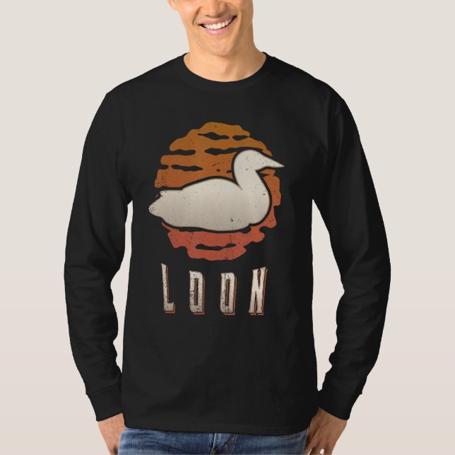 T-shirt Loon Vintage Retro Classic Animal Sunset (Devant)