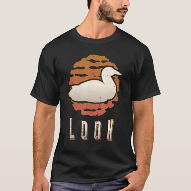 T-shirt Loon Vintage Retro Classic Animal Sunset (Devant)