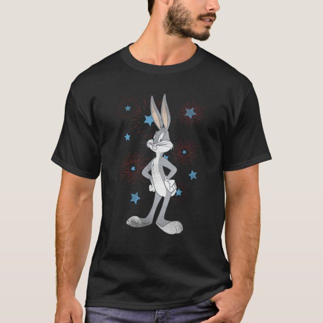 T-shirt Looney Tunes Bugs Bunny Americana Quart Juillet F (Devant)