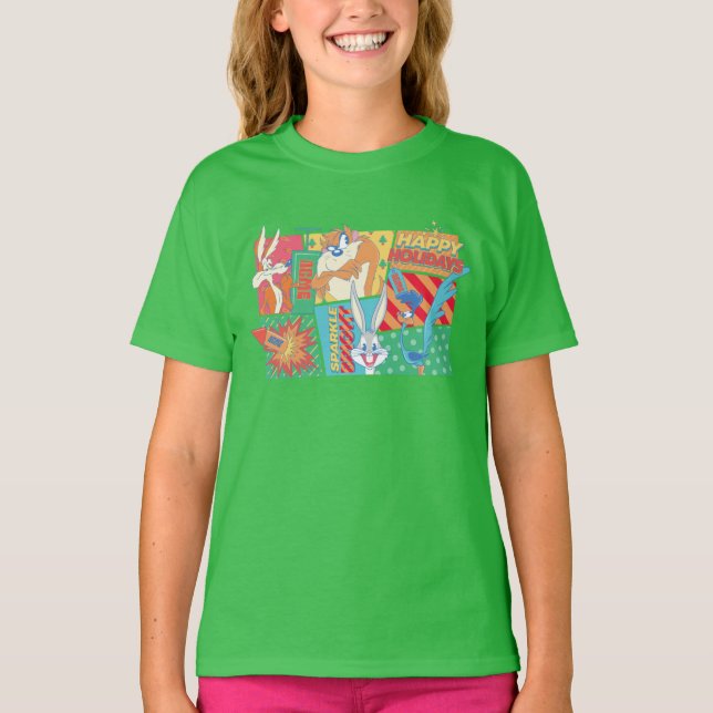 T-shirt LOONEY TUNES™ | Joyeux Motif de vacances (Devant)
