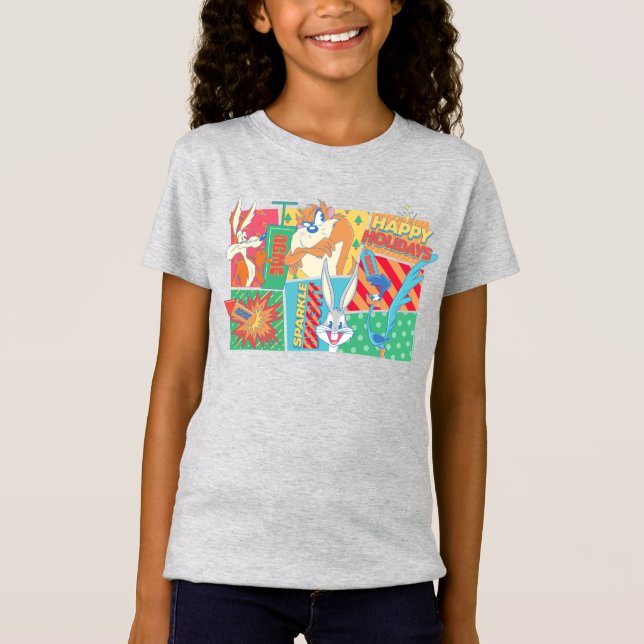 T-Shirt LOONEY TUNES™ | Joyeux Motif de vacances (Devant)