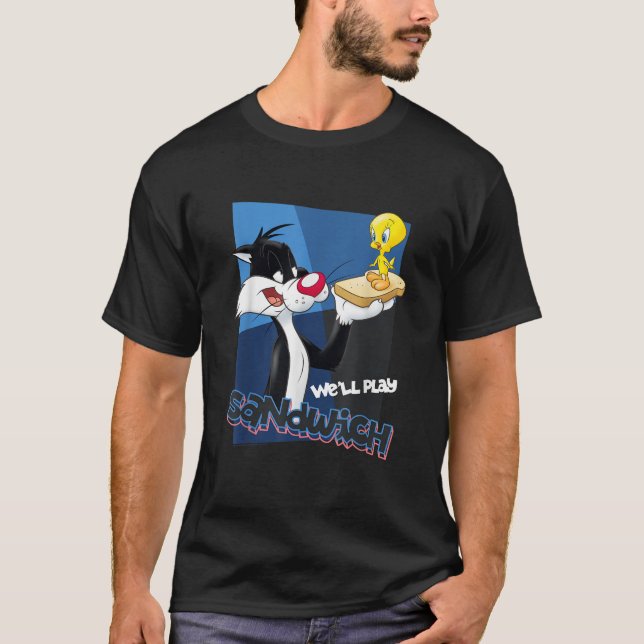 T-shirt Looney Tunes Sylvester Tweety Sandwich (Devant)
