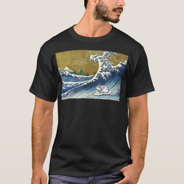 T-shirt Lop Rabbit Surf| Mignons lapins de lapin (Devant)