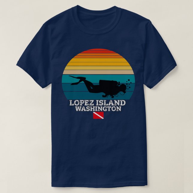 T-shirt Lopez Island US Island Plongée sous-marine (Design devant)