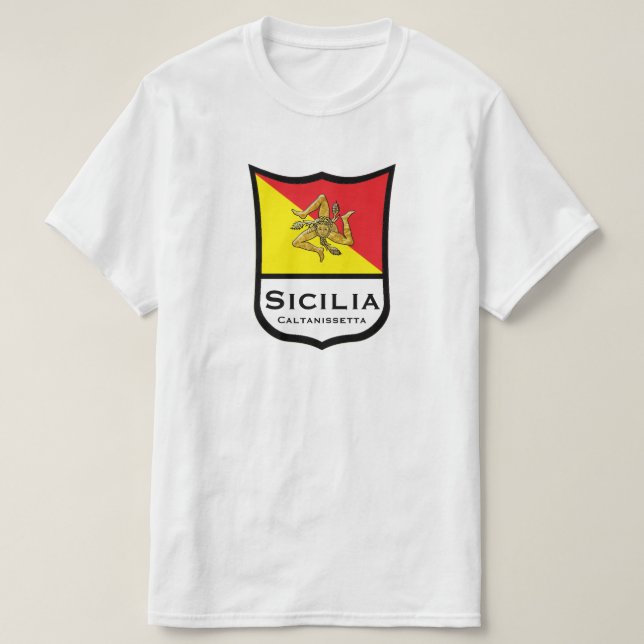 T-shirt L'or sicilien de Trinacria de drapeau (Design devant)