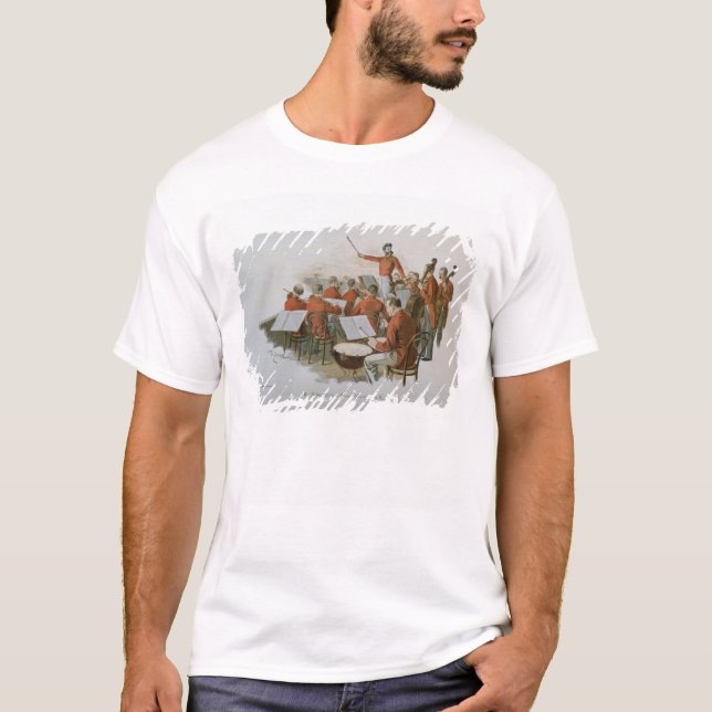 T-shirt L'orchestre de Johann Strauss à une boule de cour (Devant)