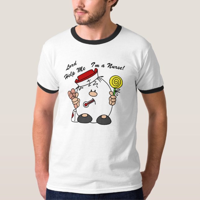 T-shirt Lord Aidez-moi Je suis infirmière (Devant)