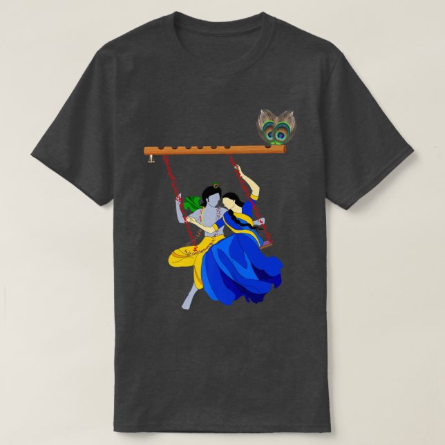 T-shirt Lord Krishna Et Radha Eternal Love Premium (Design devant)