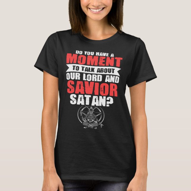 T-shirt Lord Savior Satan Satanic Witchcraft Baphomet Goth (Devant)