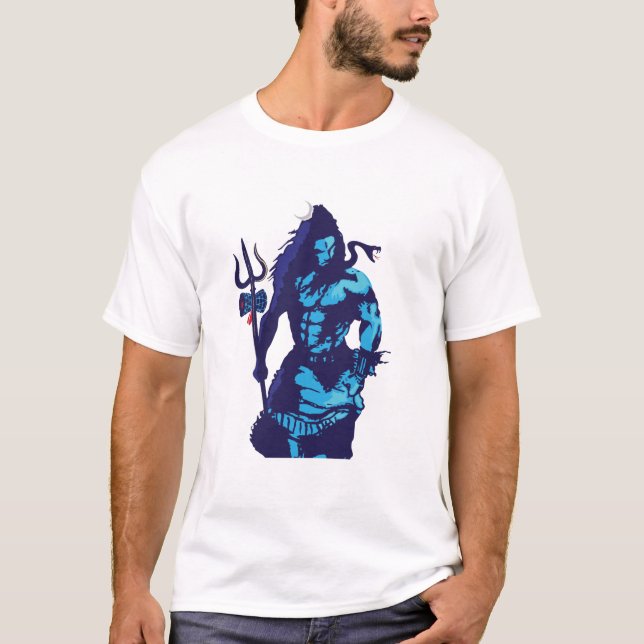 T-shirt Lord Shiva Art Angry Trishul Mahadev Hindu god (Devant)
