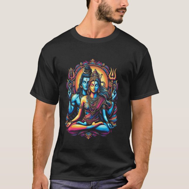 T-shirt Lord Shiva Durga Hindu Dieu Mahadeva Goddes (Devant)