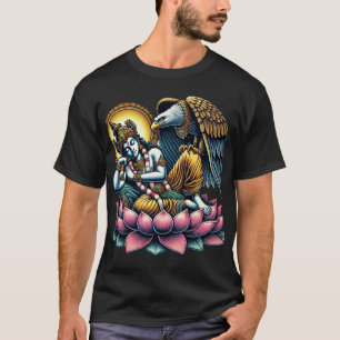 T-shirt Lord Vishnu sur Lotus dans la Crypte de l'aigle :