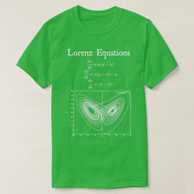 T-shirt Lorenz Equation papillon effet Chaos Théorie Vint (Design devant)