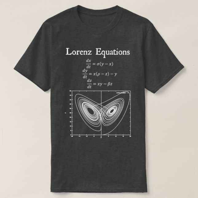 T-shirt Lorenz Equation papillon effet Chaos Théorie Vint (Design devant)