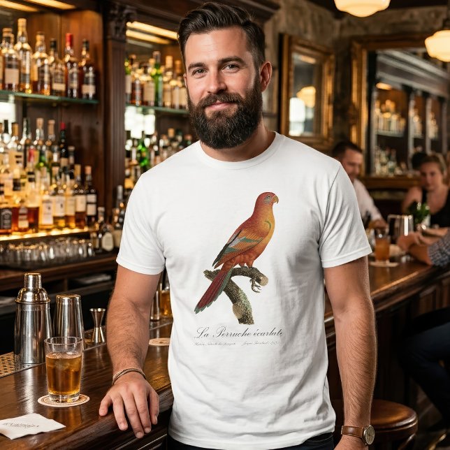 T-shirt Lori de Bornéo, Trichoglossus borneus (Red Lory or Eos Bornea, Trichoglossus borneus. Men Basic White T-Shirt)