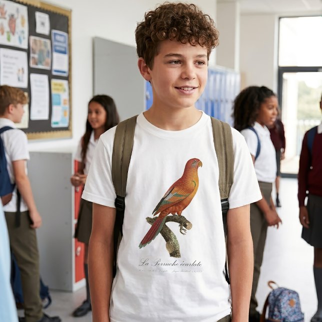 T-shirt Lori de Bornéo, Trichoglossus borneus (Red Lory or Eos Bornea, Trichoglossus borneus. Boy Basic White T-Shirt)