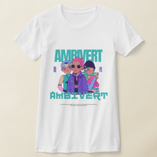 T-shirt L'origine du mot « Ambivert » (Poser)