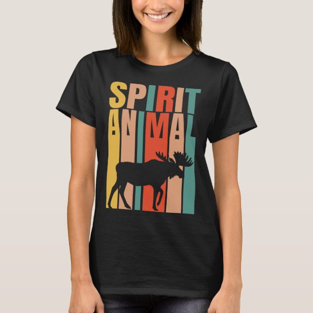 T-shirt L'orignal est mon esprit Animal Retro (Devant)