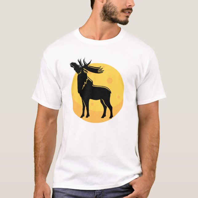 T-shirt L'orignal sous la lune (Devant)