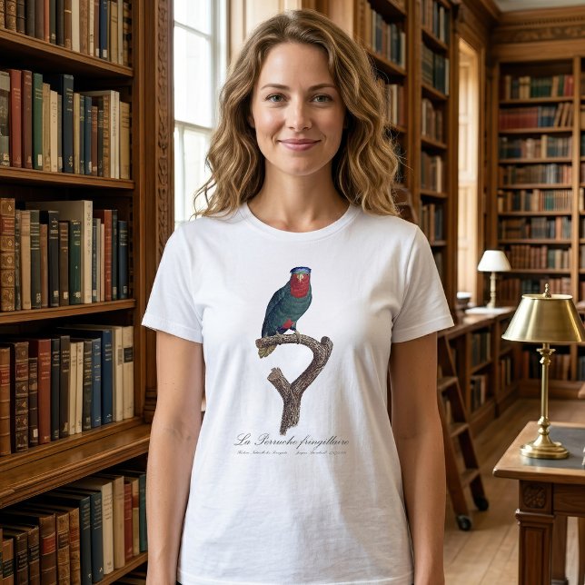 T-shirt Loriquet à couronne bleue, Vini Australis (Blue-Crowned Lorikeet, Vini Australis. Women Basic White T-Shirt)