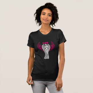 T-shirt LOS Angel Wings Statue Design Rose&Grey Esthétique