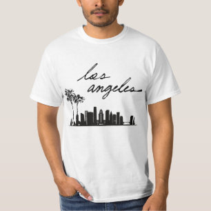 T-shirt Los angeles blanc noir