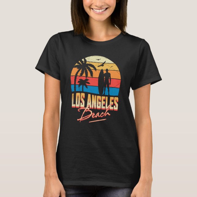 T-shirt Los Angeles California Beach Surfing Surf Summer V (Devant)