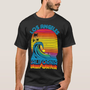 T-shirt Los Angeles California Retro Throwback Surf & plag