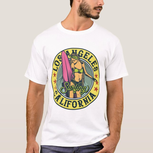 T-shirt Los Angeles California Surf (Devant)