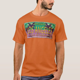 T-shirt Los Angeles California USA Palm Trees License Pla