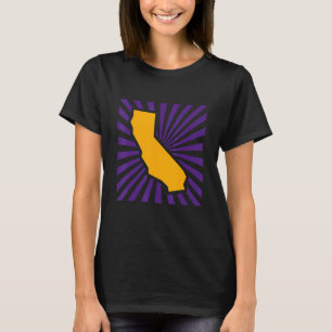 T-shirt Los Angeles Californie Bur De Couleur Violet Et Ja