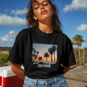 T-shirt Los Angeles Californie Palmier Coucher de soleil