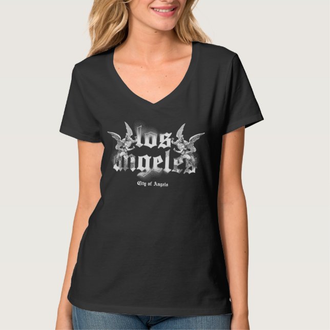T-shirt Los Angeles City of Angels Black (Devant)