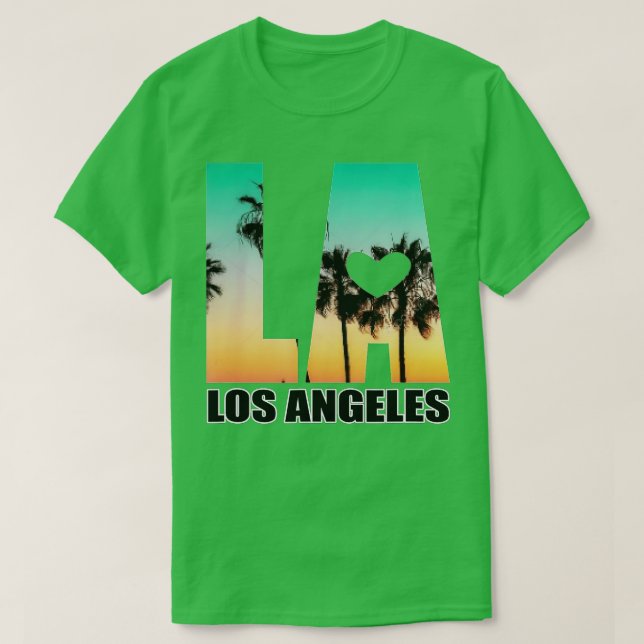 T-shirt Los Angeles design LA Palm Tree Sunset Boulevard  (Design devant)