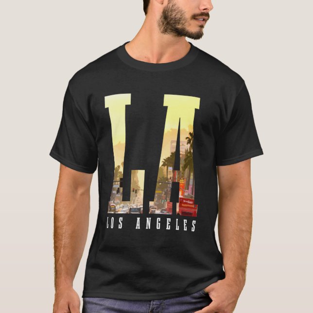 T-shirt Los Angeles La Skyline California La (Devant)