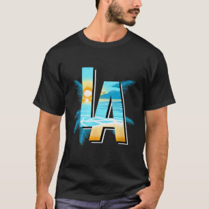 T-shirt Los Angeles Sunset Palm Trees Californie Surf
