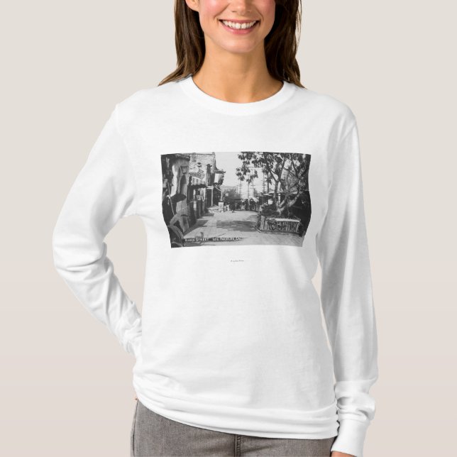 T-shirt Los Angeles, vue de CA de rue d'Olvera (Devant)