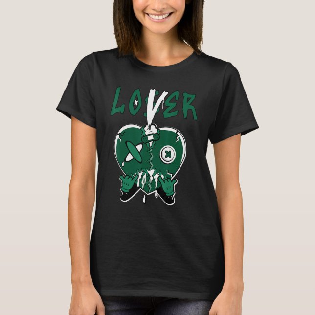 T-shirt Loser  Drip Heart Green For Men Women Green (Devant)