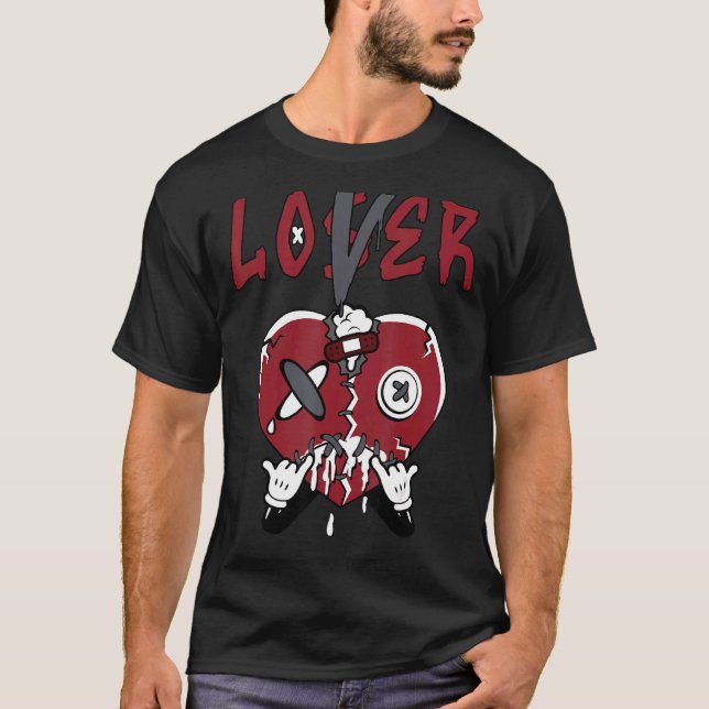 T-shirt Loser Heart Dripping Streetwear Rouge Flint 13s Ma (Devant)