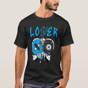 T-shirt Loser Lover Drip Heart Black University Blue 13s M