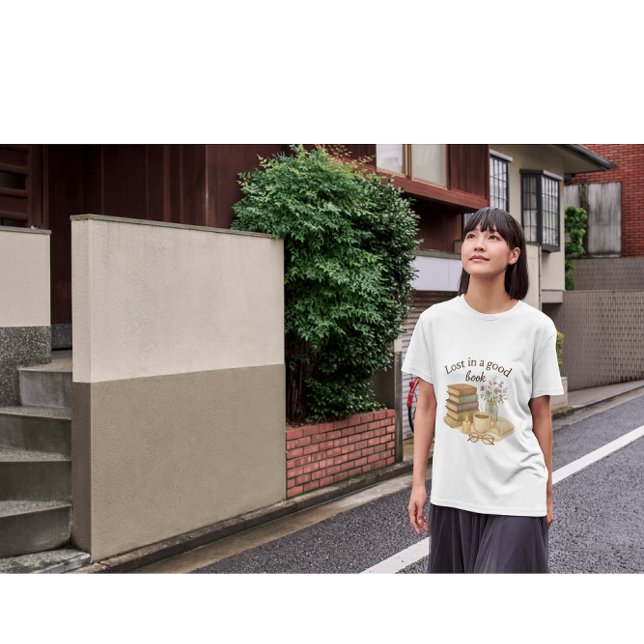 T-shirt Lost in a Good Book – Cozy Reading Lover Watercolo (Créateur téléchargé)