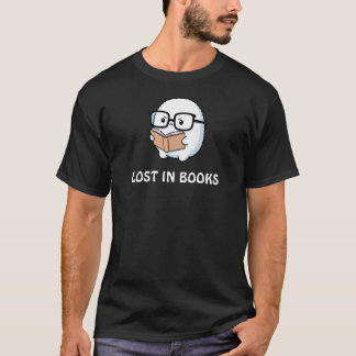 T-shirt Lost in Books – Cute Fluffy Character