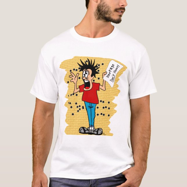 T-shirt L'otage, ne tirent pas ! (Devant)
