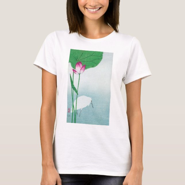 T-shirt Lotus et White Heron, Koson, Ukiyo-e (Devant)